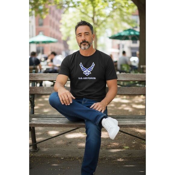 Bayside Men's/Unisex 2XL Black U.S. Air Force Graphic T-Shirt Short Sleeve NEW - Picture 3 of 7